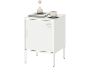 Table de chevet en acier, table d'appoint multifonctionnelle, étagère réglable, pour chambre ou salon, blanche