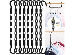 20pcs cintres magiques robustes noirs pour organiseurs de placards et rangement pour vêtements lourds, dortoir, chambre à coucher, maison, camping-car, voiture