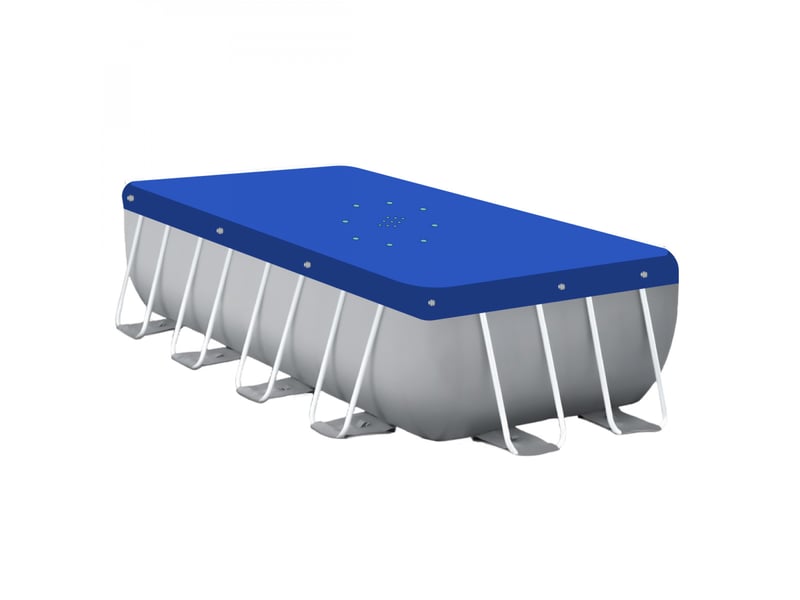 Bâche de protection réversible 4 saisons pour piscine hors sol - rectangle 2,74 x 5,49 m - 150 gsm - bleu et gris  - Conforama A