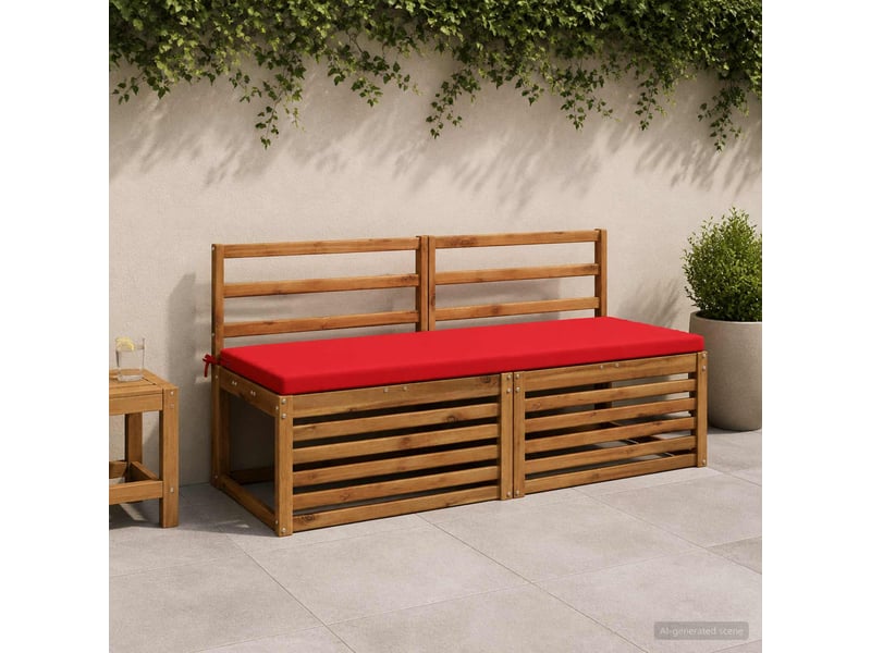  Lot de 2 coussins de banc, coussins d'assise soest 100 % polyester rouge cf57404  - Conforama B