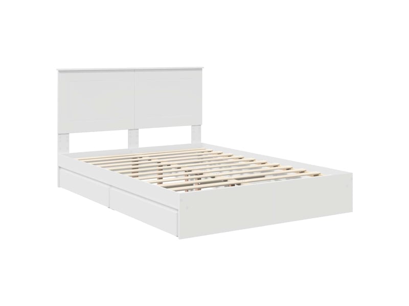  Lit double- lit adulte -  lit de rangement blanc 140 x 200 cm bois d'ingénierie  - Conforama C
