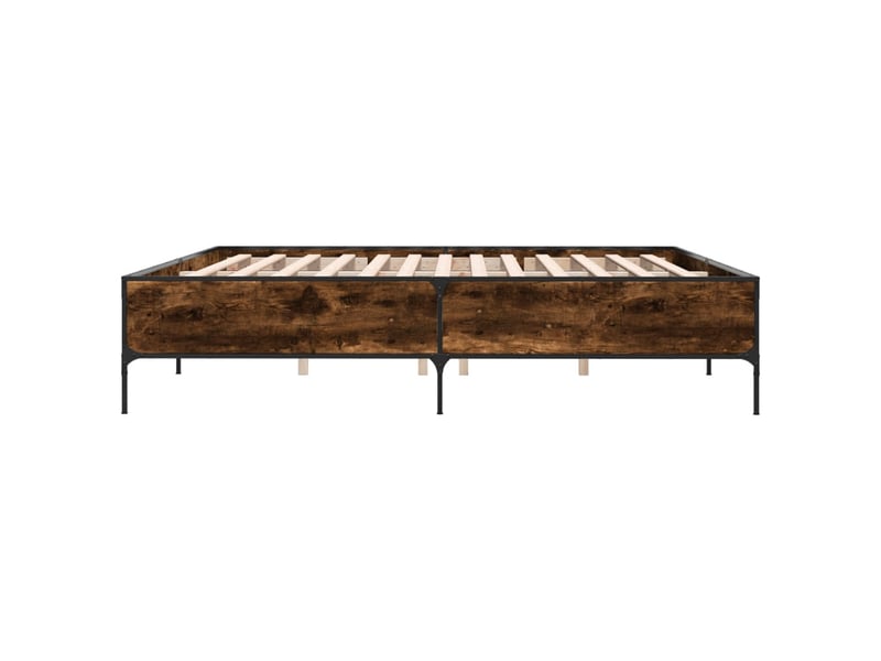  Lit double- lit adulte -  cadre de lit sans matelas chêne fumé 200x200 cm  - Conforama D
