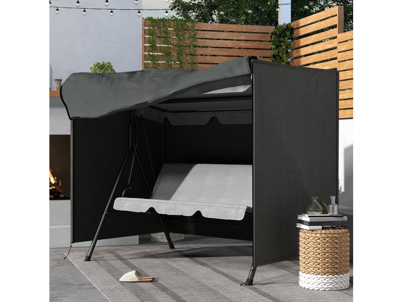 Housse de protection balançoire 3 places 205x124x164 cm – gris foncé – oxford 600d déperlant - Conforama B