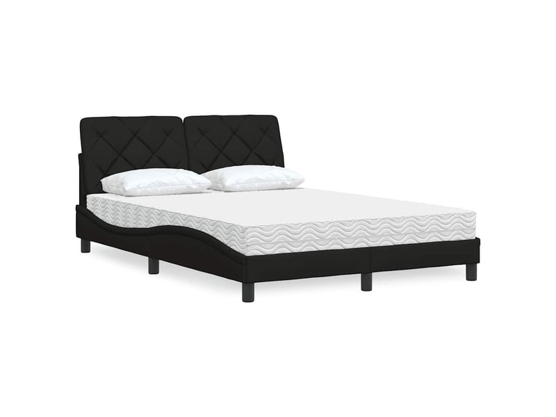  Lit avec matelas noir 140x190 cm tissu  - Conforama A