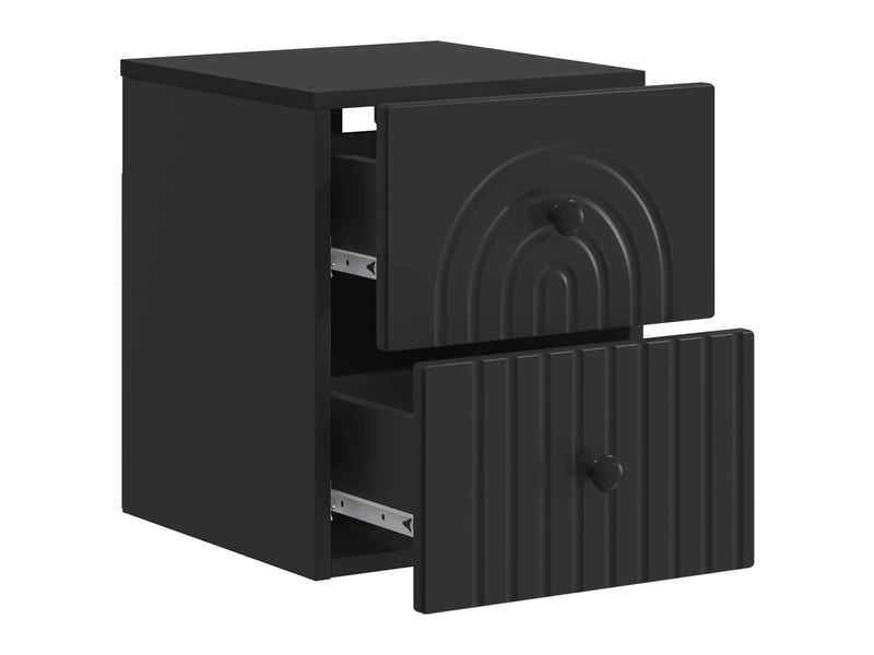 Table de chevet - cabinet de chevet - table de nuit mural 2 pc noir 33 x 34,5 x 40 cm - Conforama E