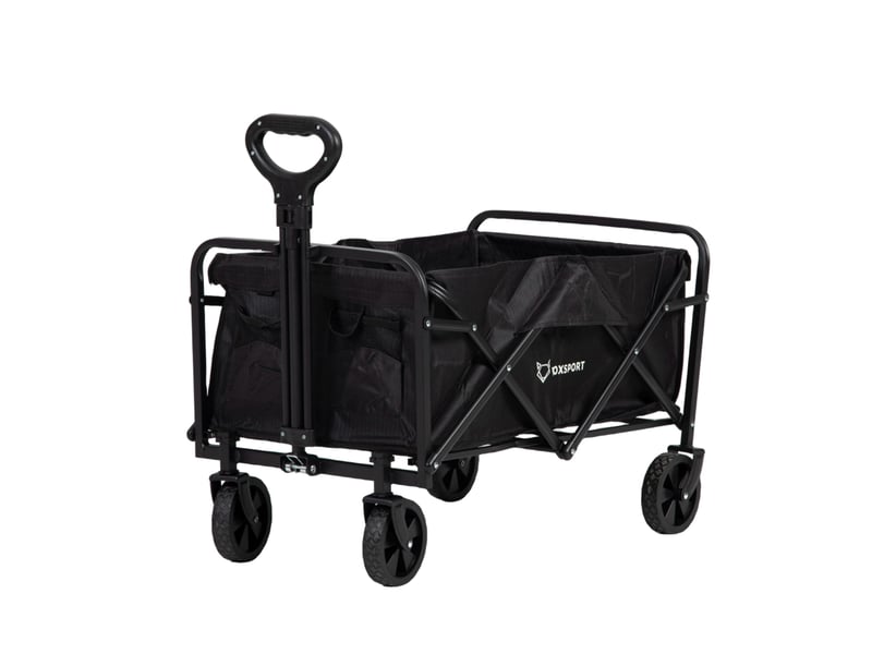 Chariot Pliable Robuste Ozark Trail Pour Plage, Camping, Festival - Noir, Acier, Capacité 11-15 Kg