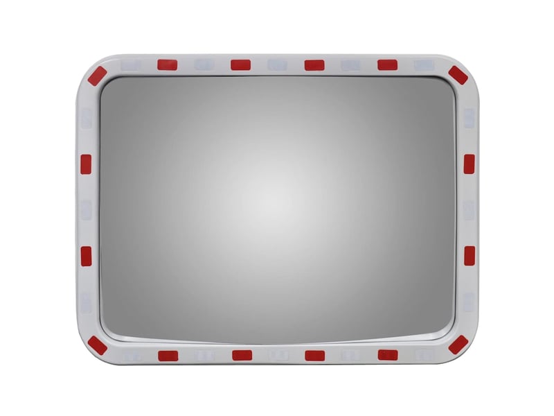  Miroir de trafic convexe, miroir de sécurité convexe rectangulaire 60x80cm et réflecteurs cf62734  - Conforama A