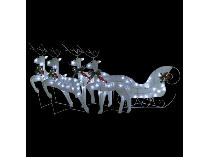  Décoration de noël renne et traîneau 100 led extérieur blanc  - Conforama A