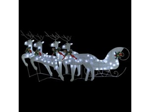 Décoration de noël renne et traîneau 100 led extérieur blanc