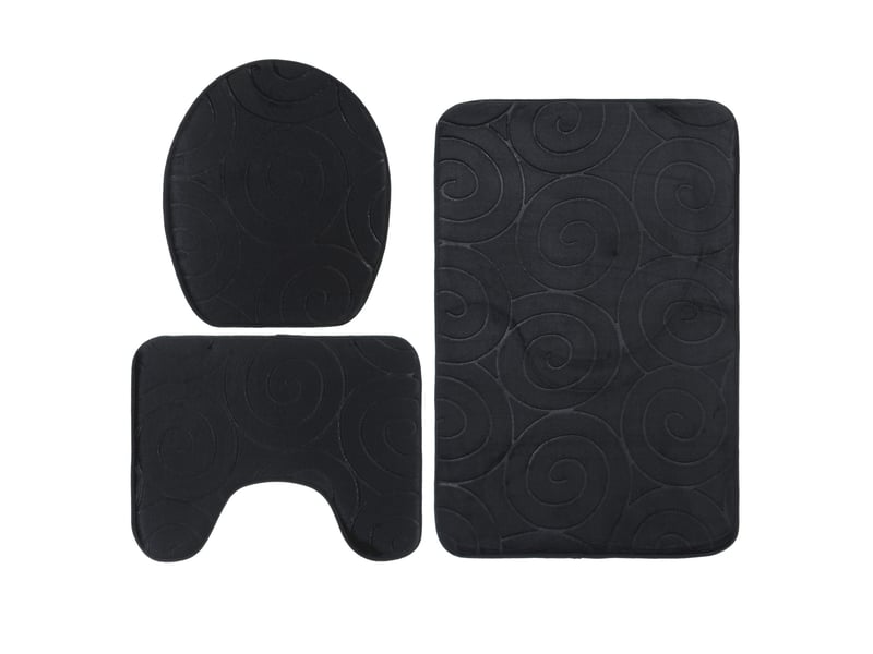  Lot de 3 tapis de bain absorbants - noir  - Conforama C