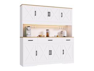 Buffet 8 porte(s)  3 tiroir(s) <strong></strong> <strong>evarich</strong> - 150 cm coloris blanc 