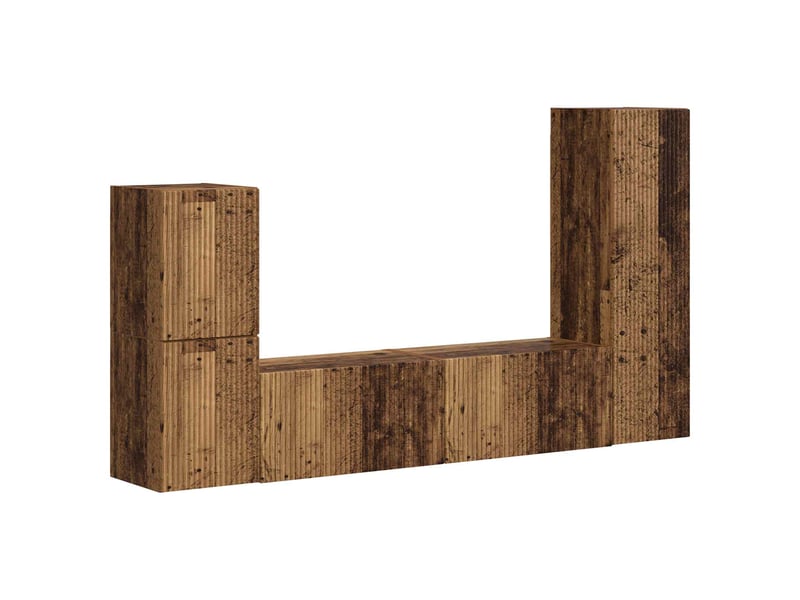  Ensemble meuble tv - banc tv - meuble de rangement 4 pcs bois ancien bois d'ingénierie  - Conforama A