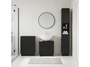 Ensemble de meuble de salle de bain 3 pièces ede noir cf63421