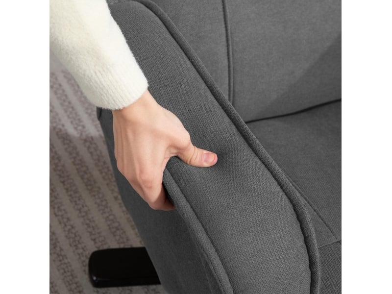 Fauteuil relax pivotant 360° avec repose-pieds 87x67x96 cm – gris foncé – dossier inclinable et bascule - Conforama D