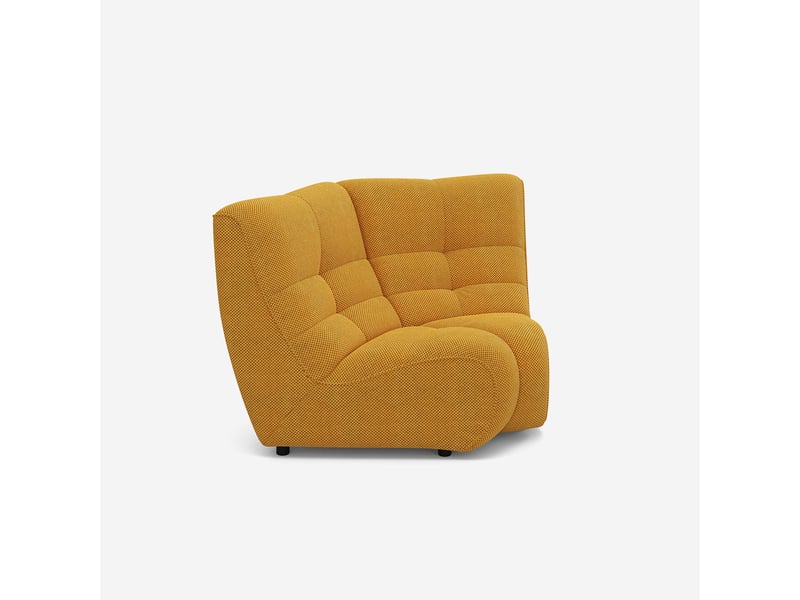  Module d'angle canapé en velours capitonné gain de place gardena - jaune  - Conforama C