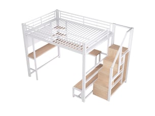 Lit mezzanine 140x200 cm    coloris blanc
