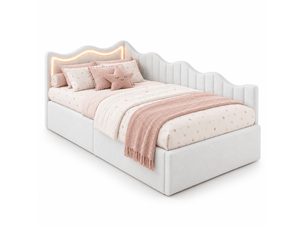 Lit avec rangement 90x200 cm YELENARO coloris blanc
