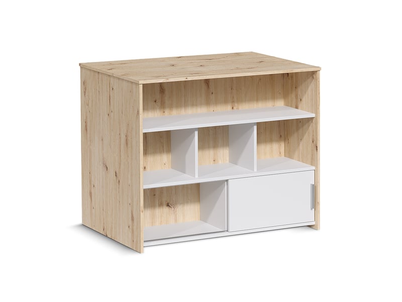  Vicco table de bar, chêne artisanblanc, 105x70cm  - Conforama A