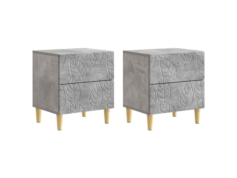  Table de chevet 2 pièces gris béton 43 x 34,5 x 48 cm  - Conforama B