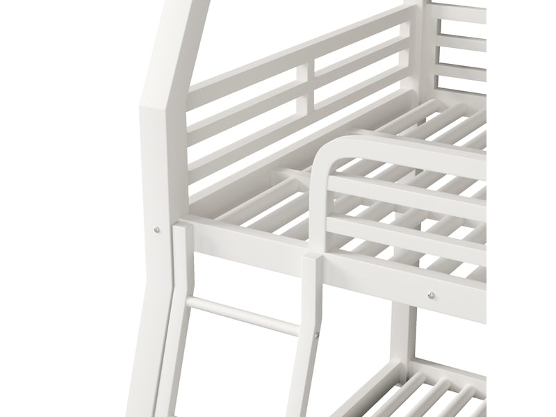 Lit superposé triple en métal, couchages 90 x 200, 120 x 200 et 140 x 200 cm, échelle repositionnable, sans matelas, blanc evarich - Conforama D