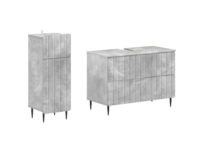 Ensemble de 2 meubles de salle de bain zwolle gris béton cf63239 - Conforama A