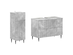 Ensemble de 2 meubles de salle de bain zwolle gris béton cf63239