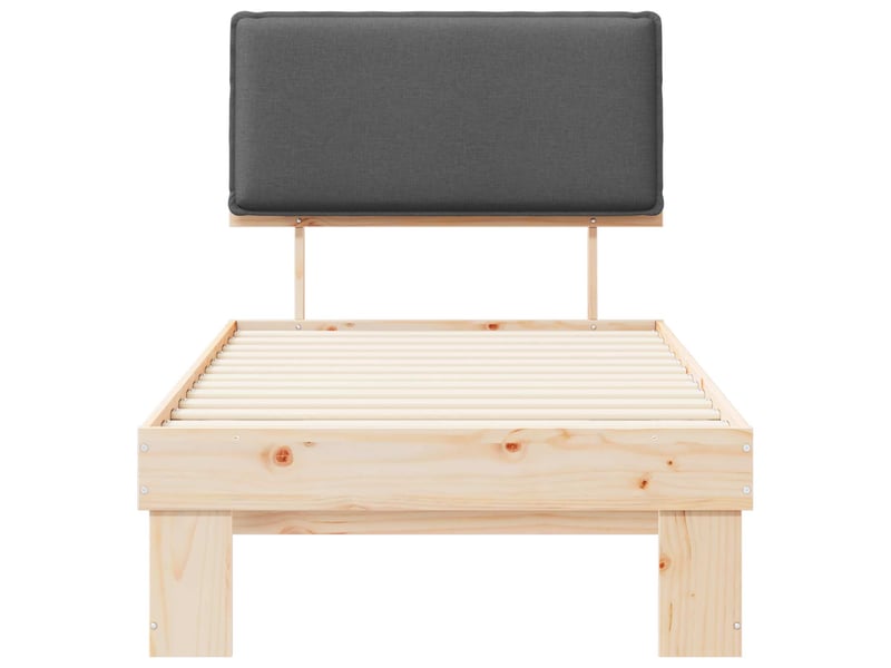  Lit simple- lit adulte -  cadre de lit avec tête de lit rembourrée gris foncé 80 x 200 cm  - Conforama D