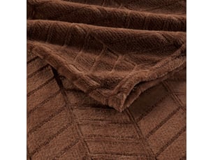 Plaid flanelle en relief arya 180x220cm choco