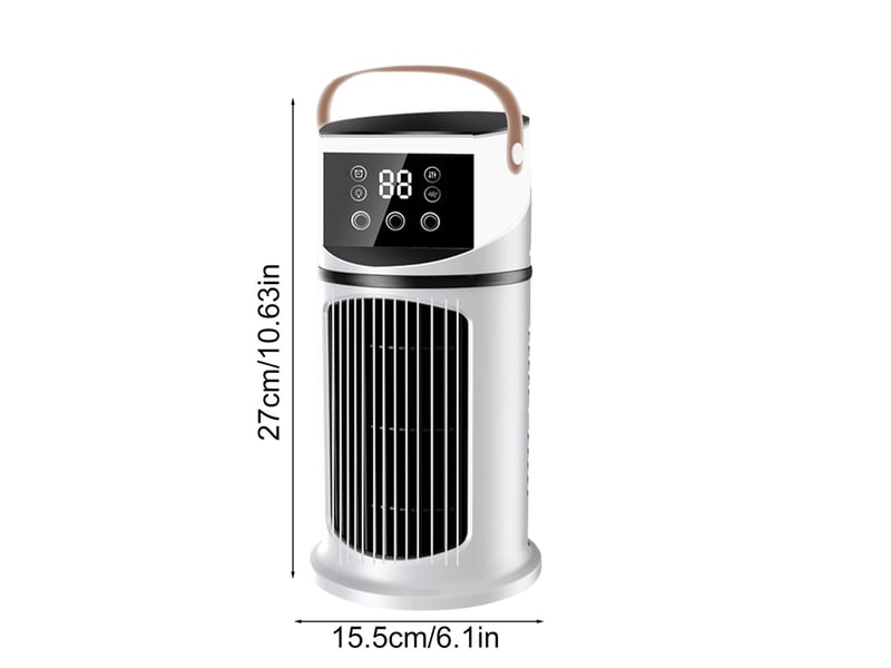  Climatiseur portable – tour ventilateur avec brumisation réglable et éclairage led – ventilateur de table rafraîchissant et silencieux – mini refroidisseur d'air pour maison, bureau et camping  - Conforama B