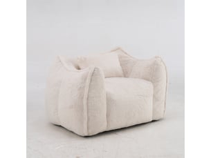 Fauteuil fixe <strong></strong> Tissu / Simili beige
