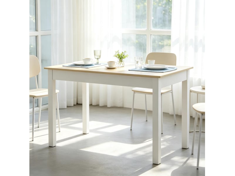  Table de salle à manger pour 4 à 6 personnes avec plateau rectangulaire et structure stable, 119 × 70 × 75 cm  - Conforama C