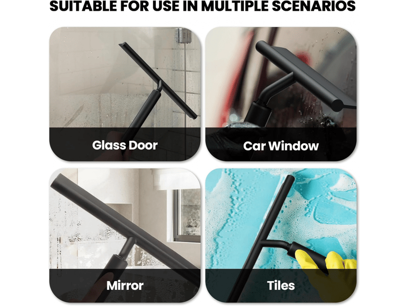  Grattoir de douche à manche téléscopique 26,5-92,7 cm, idéal pour vitres, douche, salle de bain  - Conforama D