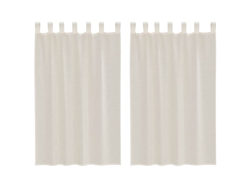 Lot de 2 rideaux en voile, voilages avec passants crème cf44442 - Conforama A
