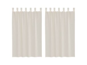 Lot de 2 rideaux en voile, voilages avec passants crème cf44442