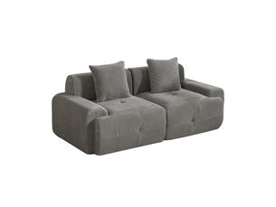 Canapé modulable 3 places en chenille gris, 190 x 89 x 75 cm, sans montage, livré compressé, base antidérapante, coussins inclus, pour le salon