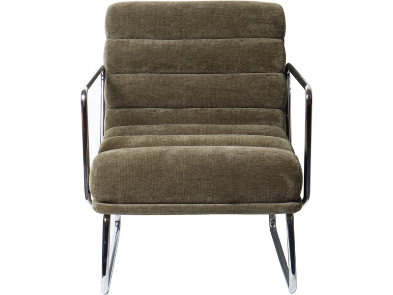  Fauteuil en tissu chenille vert kaki - vania Vania - Conforama A