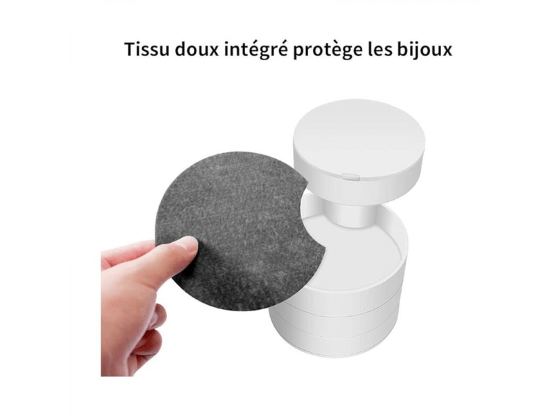  Boîte à bijoux 360° boîte à bijoux rotative boîte à bijoux blanche 10 10 10cm  - Conforama D