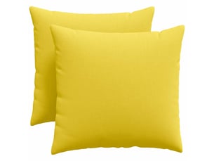 Lot de 2 coussins de canapé, coussins décoratifs tissu jaune clair 50 x 50 cm cf58891