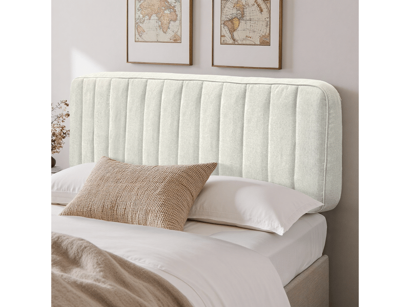  Tête de lit beige vercart 160x60 cm, épaisseur 10 cm, polyester, montage sur cadre de lit  - Conforama B