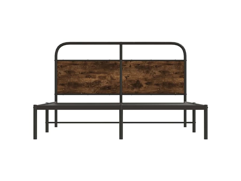  Lit double- lit adulte -  cadre de lit sans matelas 150x200 cm chêne fumé bois ingénierie  - Conforama D