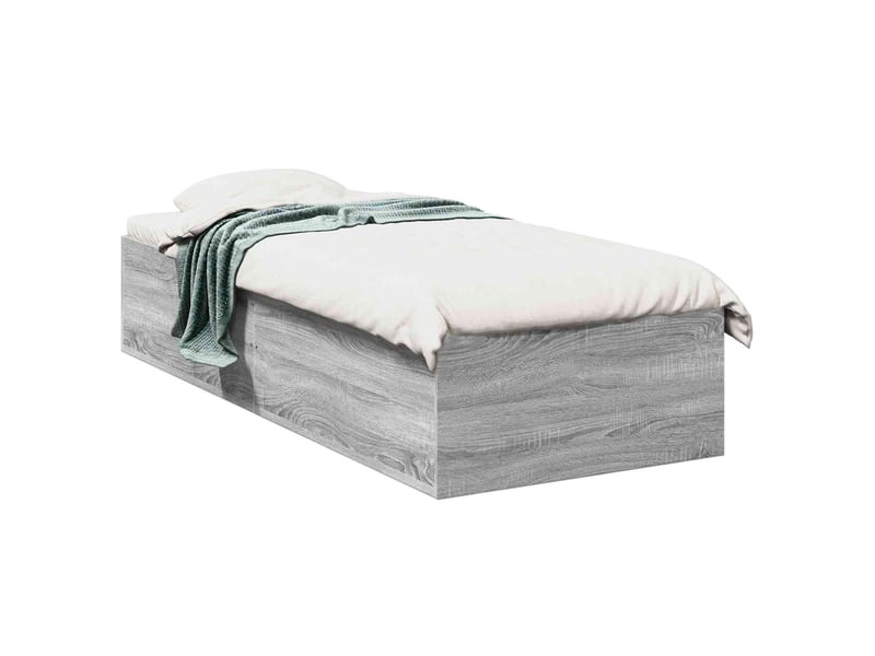  Lit simple- lit adulte -  cadre de lit au sol sonoma gris 80 x 200 cm bois d'ingénierie  - Conforama A