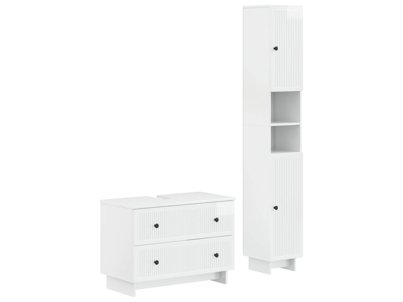 Ensemble de 2 meubles de salle de bain ede blanc brillant cf63128  - Conforama A