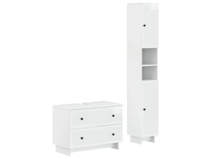 Ensemble de 2 meubles de salle de bain ede blanc brillant cf63128