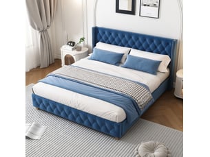 Lit 2 places 160x200 cm CRAVDOM coloris bleu
