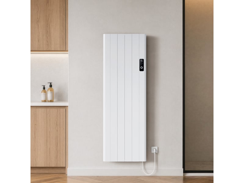  Emke radiateur électrique à convection 2000w, panneau chauffant mural en aluminium 160x54,5cm, thermostat wifi, blanc brillant  - Conforama B