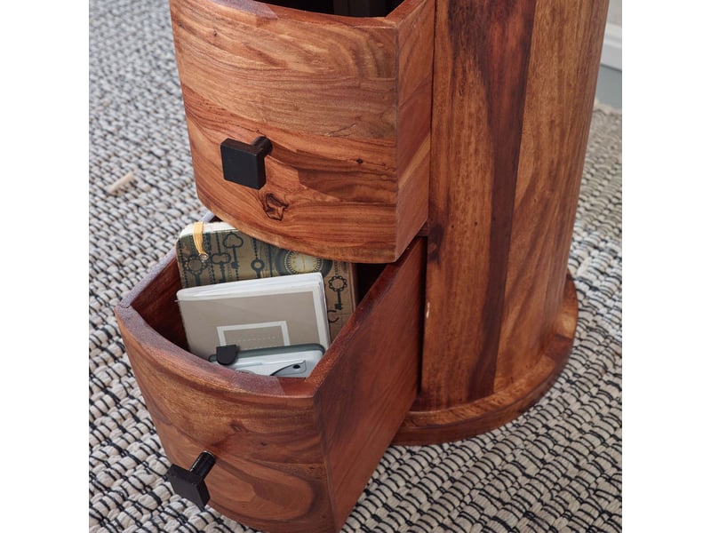  Range cd 4 tiroirs 35x35x85 cm en bois massif  - Conforama C