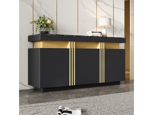 Buffet 3 porte(s)   PEXCHO  - 140 cm coloris noir 