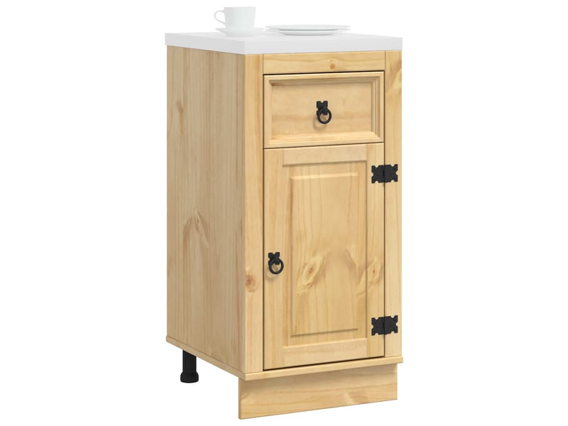  Armoire de cuisine, armoire ski brun miel 40x46x81,5cm pin massif  - Conforama C