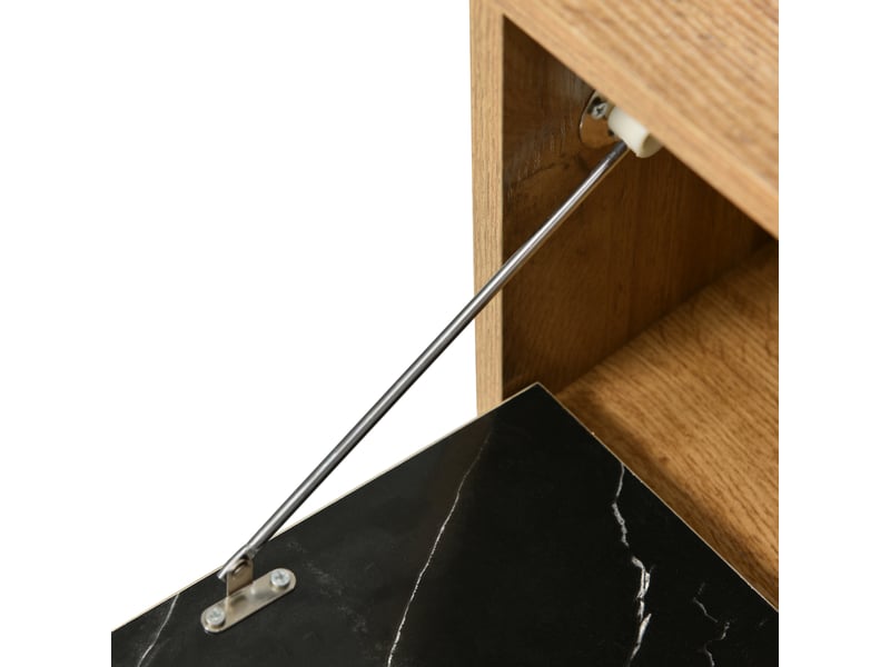  Meuble tv moderne 129 cm effet marbre et bois avec pieds en fer pour écrans 40-49 pouces  - Conforama W