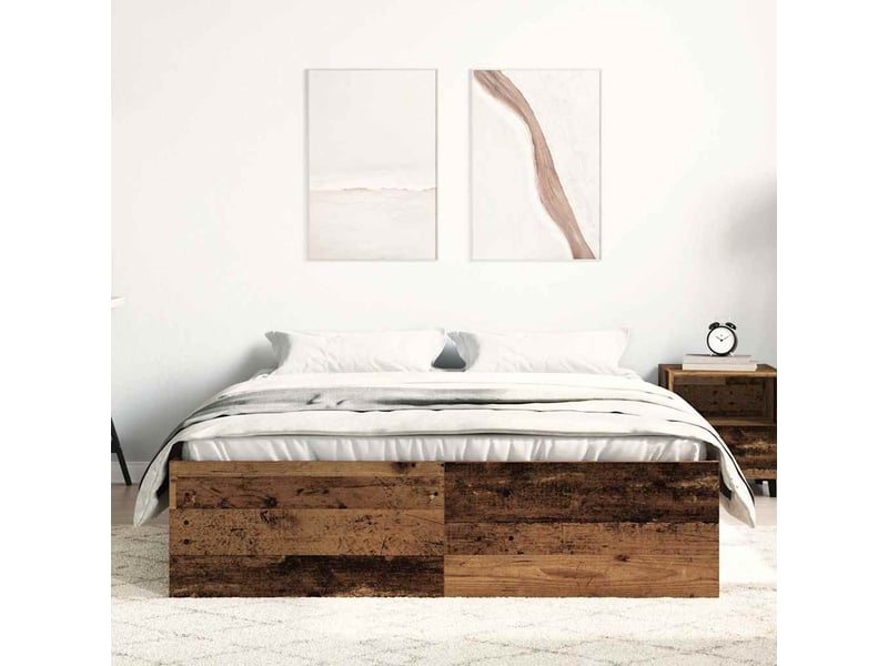  Lit double- lit adulte -  cadre de lit sans matelas bois ancien 135 x 190 cm bois d'ingénierie  - Conforama B